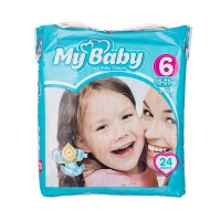 پوشک بچه مای بیبی MYBABY سایز 6 بسته 24 عددی